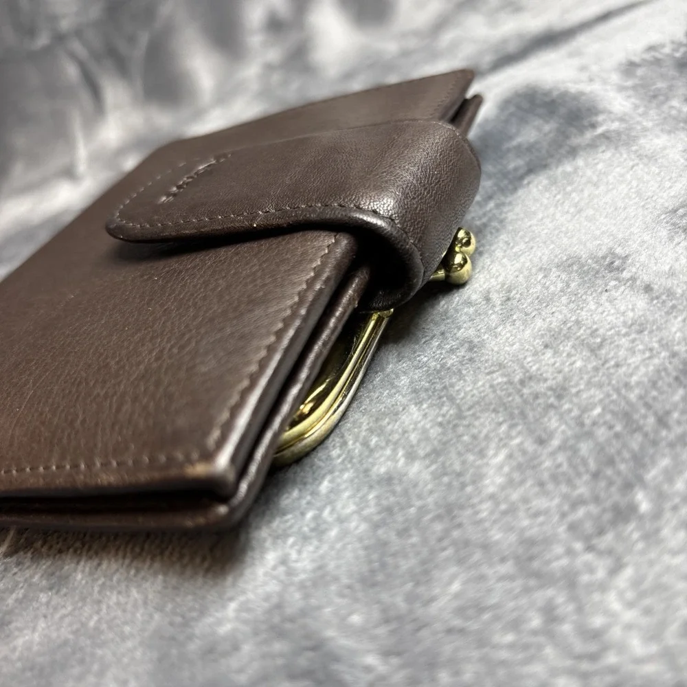 Vintage Men Rolfs Cowhide Leather Bifold Wallet Brown Coin Purse Snap 4.25x5.25